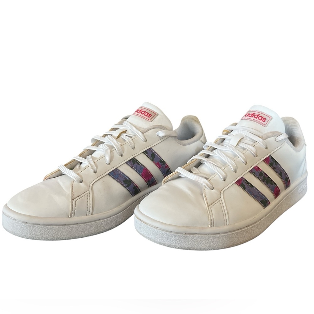 Adidas Grand Court floral striped sneakers